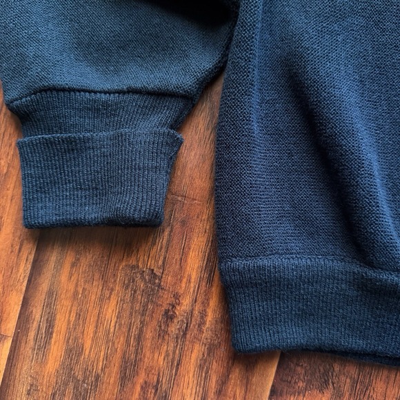 Vintage IZOD Golf Cardigan Sweater 90s Mens Large Navy Blue Embroidered Logo - Picture 9 of 16